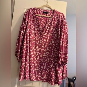 Lane Bryant Pink Floral Blouse